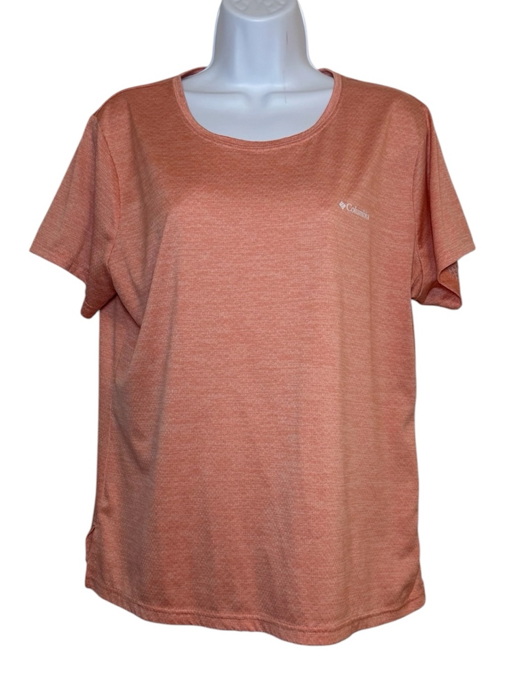 Columbia Omni-Wick Peach Heather Activewear Tee Moisture Wicking Athletic Shirt